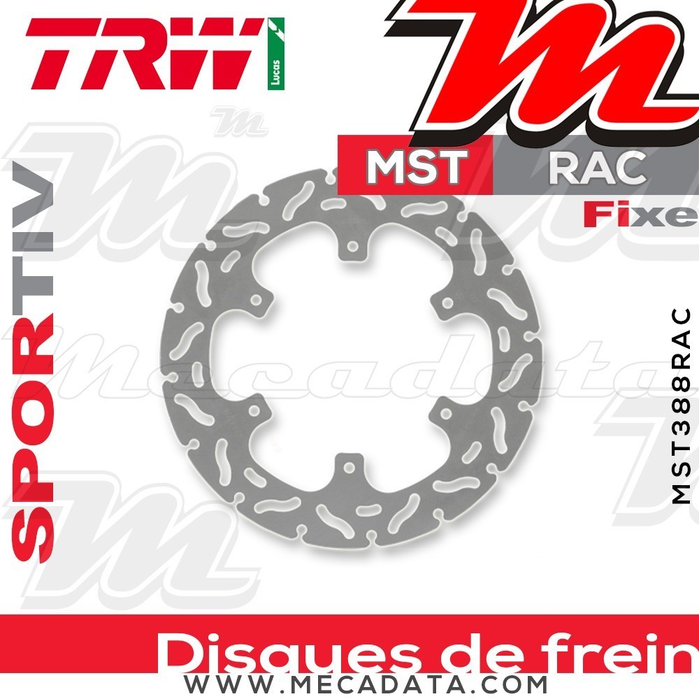 Disque de frein Arrière ~ Yamaha WR 250 X (DG20) 2008+ ~ TRW Lucas MST 388 RAC