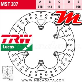 Disque de frein Avant ~ Triumph 900 Thunderbird, Sport (T309RT) 1995-2004 ~ TRW Lucas MST 207