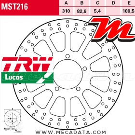 Disque de frein Avant ~ Triumph 865 Bonneville, SE (986MF) 2009+ ~ TRW Lucas MST 216