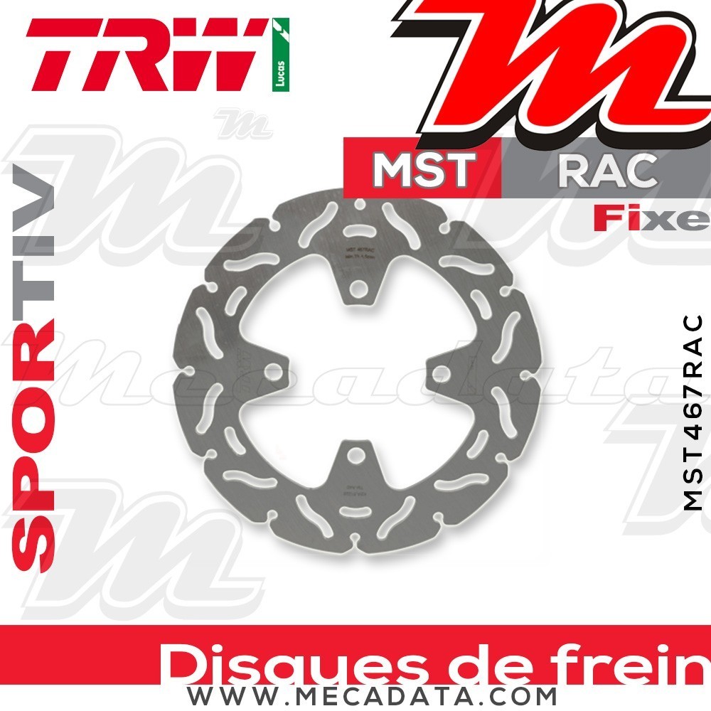 Disque de frein Arrière ~ Triumph 675 Daytona R, ABS (H67) 2013+ ~ TRW Lucas MST 467 RAC