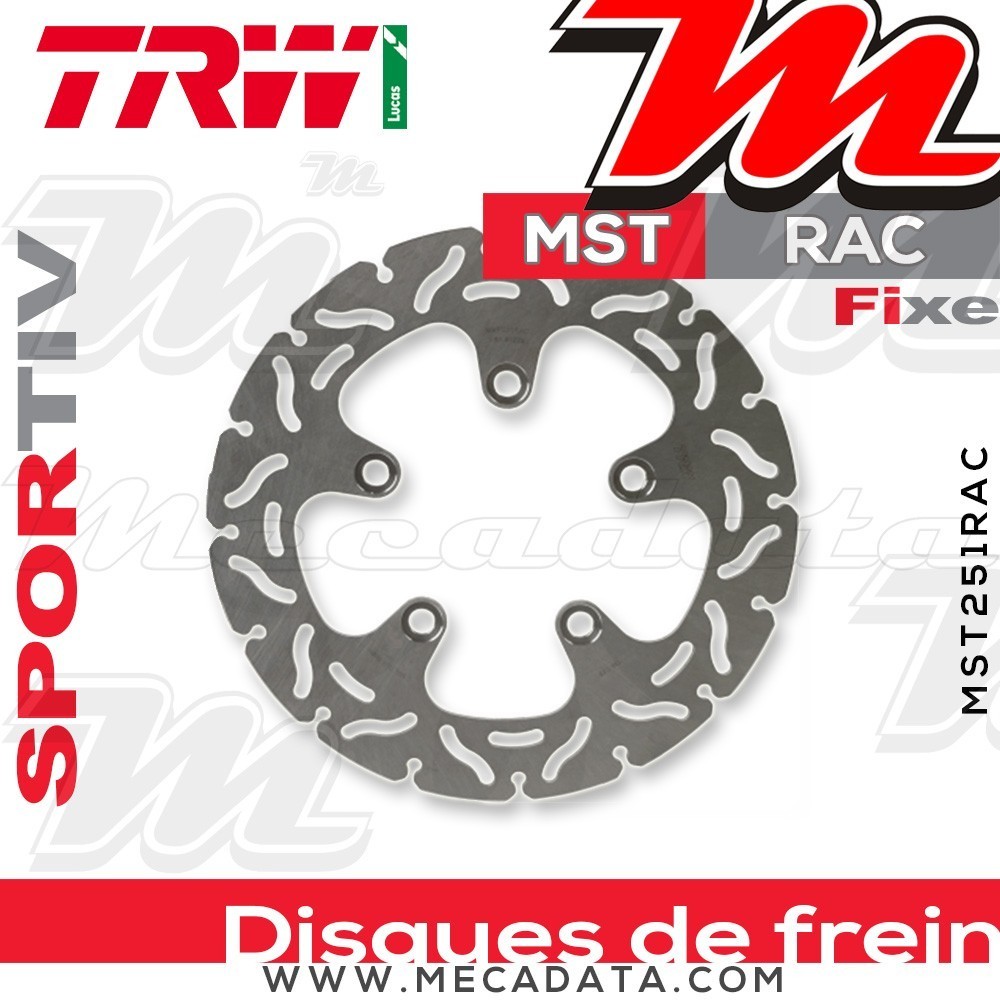 Disque de frein Arrière ~ Suzuki GSF 1200 Bandit, S Bandit (WVA9) 2001-2005 ~ TRW Lucas MST 251 RAC