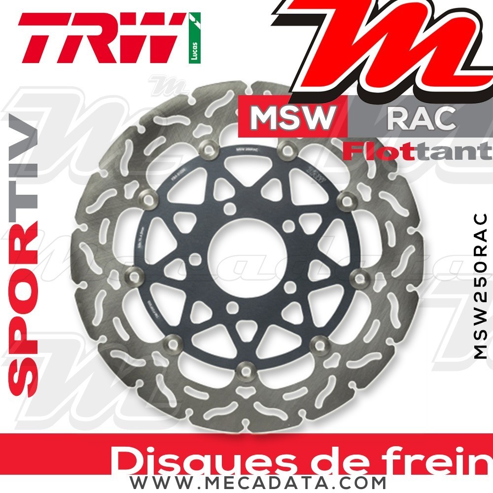 Disque de frein Avant ~ Suzuki SV 1000 , S (WVBX) 2003-2008 ~ TRW Lucas MSW 250 RAC