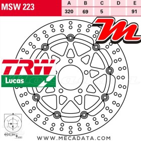 Disque de frein Avant ~ Suzuki GSXR 750 (GR7DB) 1996-1999 ~ TRW Lucas MSW 223