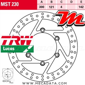 Disque de frein Avant ~ Suzuki DR 650 R,RU (SP44B) 1992-1996 ~ TRW Lucas MST 230