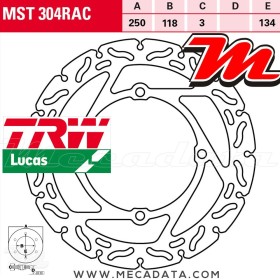 Disque de frein Avant ~ Suzuki RM-Z 450 (RL41C) 2005+ ~ TRW Lucas MST 304 RAC