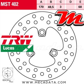 Disque de frein Avant ~ Suzuki LTZ 400 Quad Sport (LTZ400) 2002+ ~ TRW Lucas MST 402