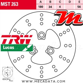Disque de frein Avant ~ Suzuki UF 50 Estilete (WVBA) 2000-2001 ~ TRW Lucas MST 263