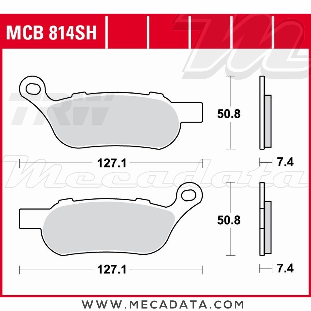 Plaquettes de frein Arrière ~ Harley-Davidson FXDC 1690 Dyna Super Glide Custom 2014+ ~ TRW Lucas MCB 814 SH 