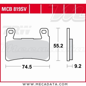 Plaquettes de frein Avant ~ Harley-Davidson XR 1200 XR1 2008-2010 ~ TRW Lucas MCB 819 SV