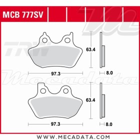 Plaquettes de frein Avant ~ Harley-Davidson FXSTD/I 1450 Softail Deuce FS2 2006 ~ TRW Lucas MCB 777 SV