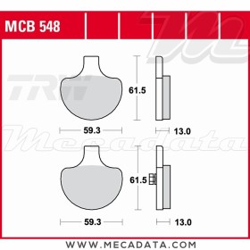 Plaquettes de frein Avant ~ Harley-Davidson FXSTC 1340 Softail Custom 1985-1986 ~ TRW Lucas MCB 548
