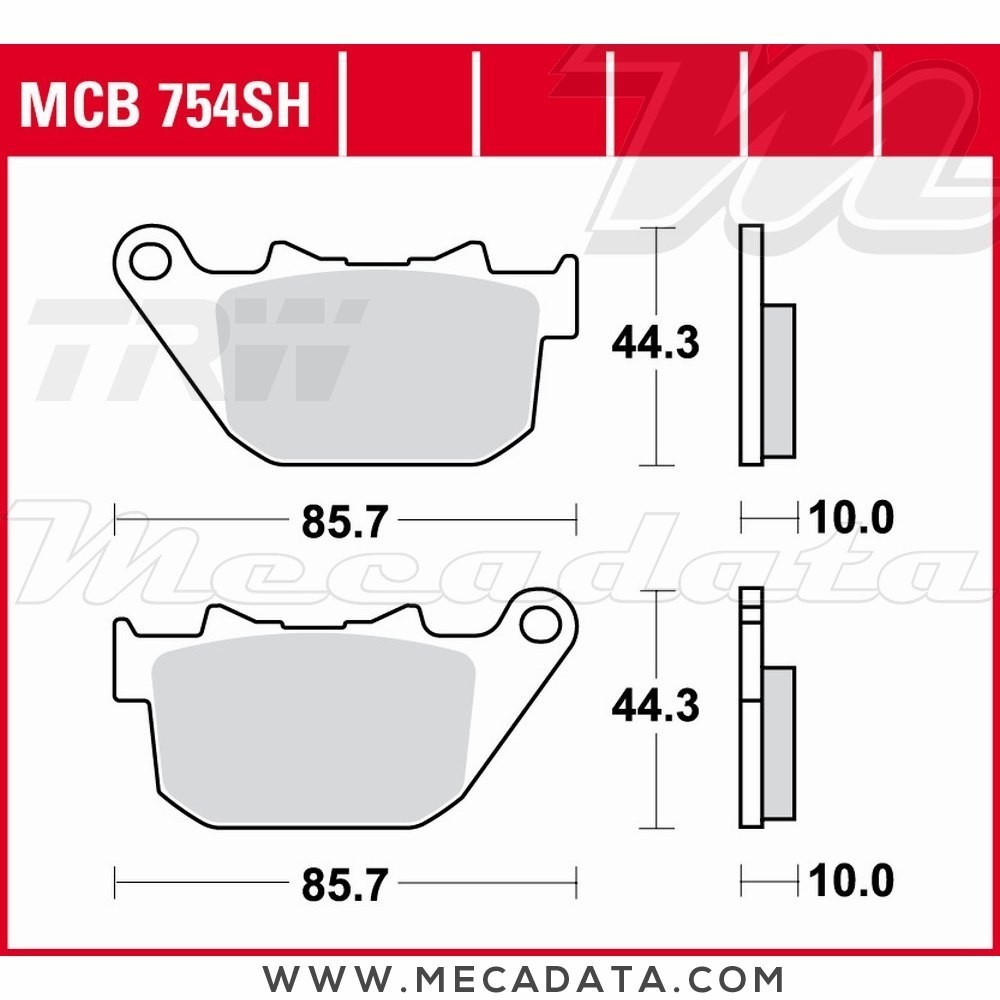 Plaquettes de frein Arrière ~ Harley-Davidson XL 883 L Super Low XL2 2011-2013 ~ TRW Lucas MCB 754 SH 