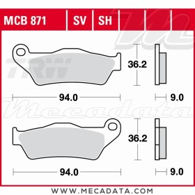 Plaquettes de frein Avant ~ Harley-Davidson XG 700 Street 2014-2015 ~ TRW Lucas MCB 871