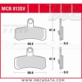 Plaquettes de frein Avant ~ Harley-Davidson FXDWG 1690 Dyna Wide Glide, ABS 2013+ ~ TRW Lucas MCB 813 SV