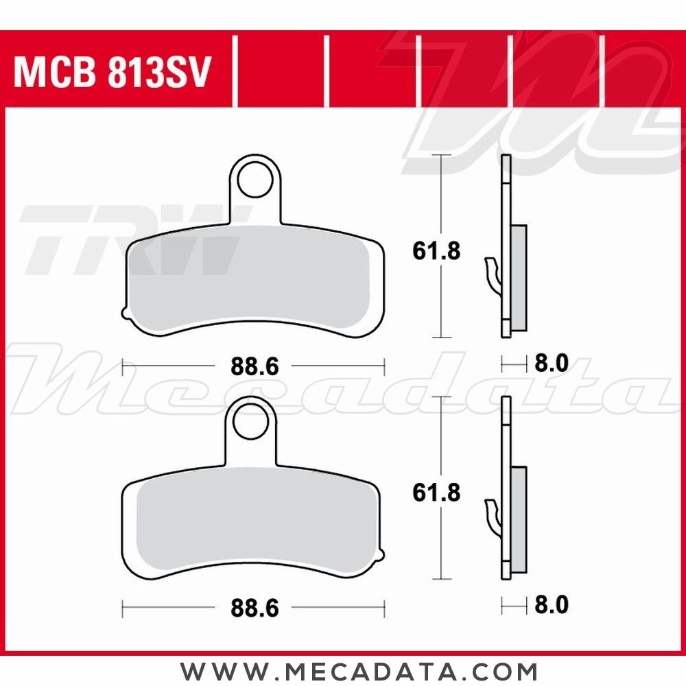 Plaquettes de frein Avant ~ Harley-Davidson FXDWG 1690 Dyna Wide Glide, ABS 2013+ ~ TRW Lucas MCB 813 SV 