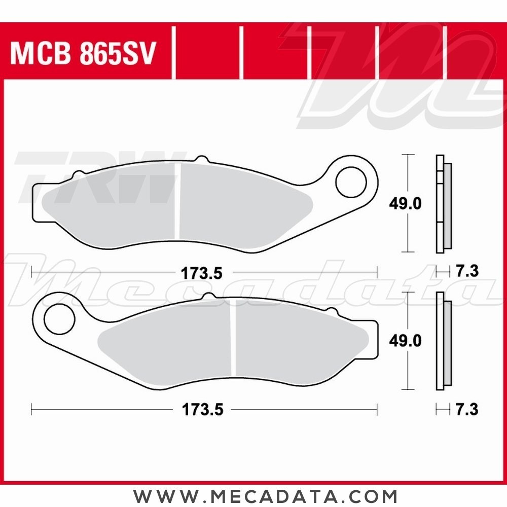 Plaquettes de frein Avant ~ Harley-Davidson FLRT 1690 Freewheeler 2015+ ~ TRW Lucas MCB 865 SV 