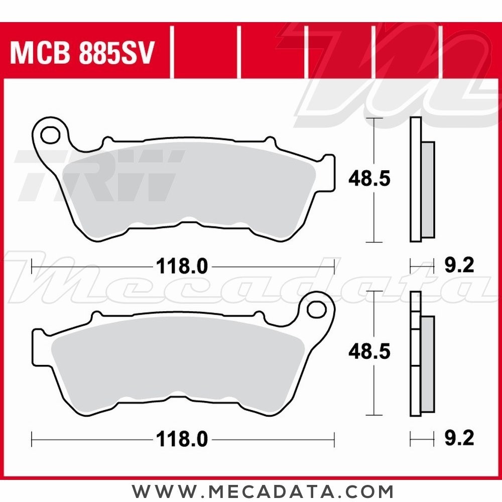 Plaquettes de frein Avant ~ Harley-Davidson XL 1200 C Sportster Custom XL2 2014+ ~ TRW Lucas MCB 885 SV 