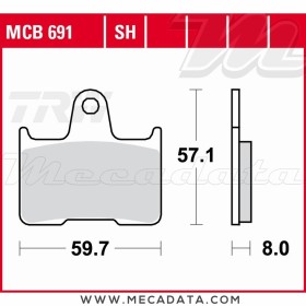 Plaquettes de frein Arrière ~ Harley-Davidson XL 883 L Super Low XL2 2014+ ~ TRW Lucas MCB 691