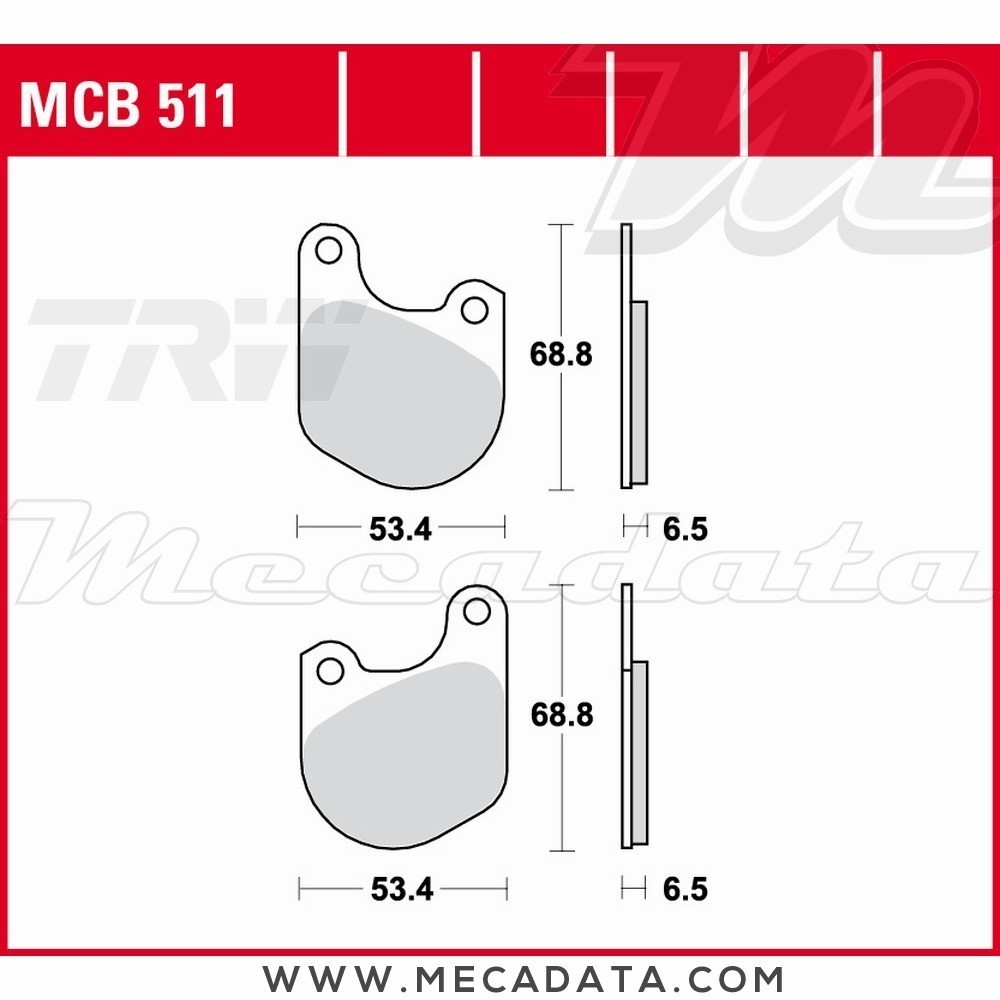Plaquettes de frein Avant ~ Harley-Davidson FXWG 1340 Wide Glide 1983 ~ TRW Lucas MCB 511 