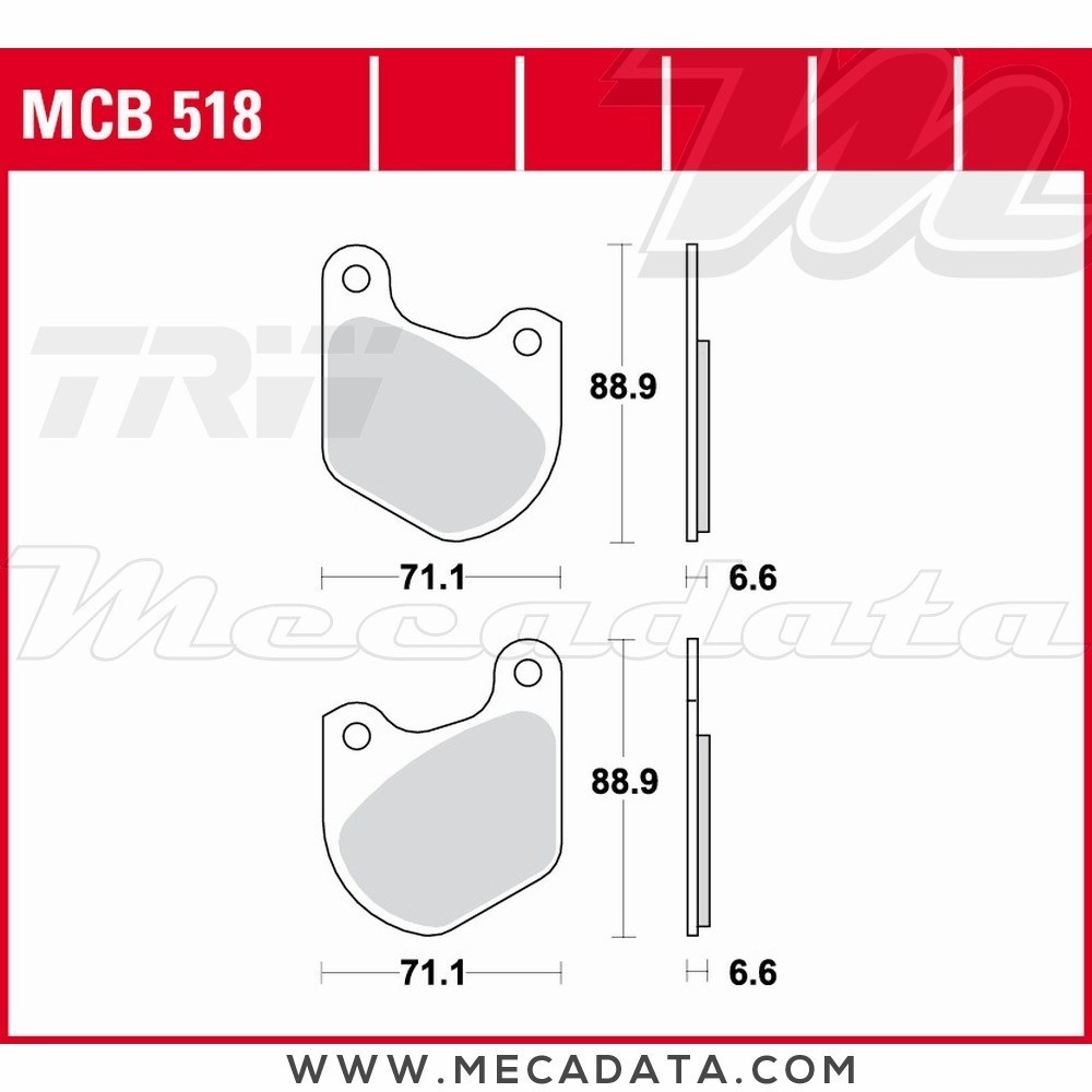 Plaquettes de frein Avant ~ Harley-Davidson FLT 1340 Tour Glide 1982 ~ TRW Lucas MCB 518 