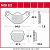 Plaquettes de frein Arrière ~ Gilera 50 Stalker C40 2004-2006 ~ TRW Lucas MCB 522