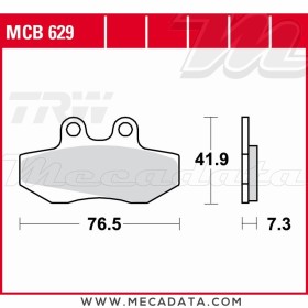 Plaquettes de frein Avant ~ Gilera FXR 180 Runner M08 1997-1999 ~ TRW Lucas MCB 629