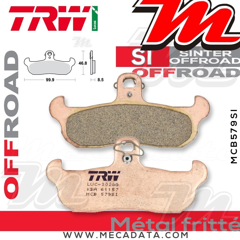 Plaquettes de frein Avant ~ Gilera RC 600 R, Top Rally 1988+ ~ TRW Lucas MCB 579 SI