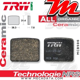 Plaquettes de frein Arrière ~ Gilera 50 DNA C27 2001-2005 (Grimeca) ~ TRW Lucas MCB 596