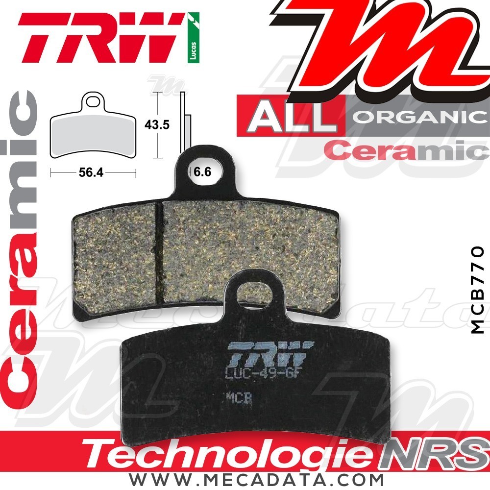 Plaquettes de frein Avant ~ Gas Gas TXT 321 2000-2003 ~ TRW Lucas MCB 770