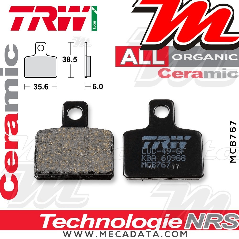 Plaquettes de frein Arrière ~ Gas Gas TXT 250 Pro Racing, Pro Replica 2013+ ~ TRW Lucas MCB 767 