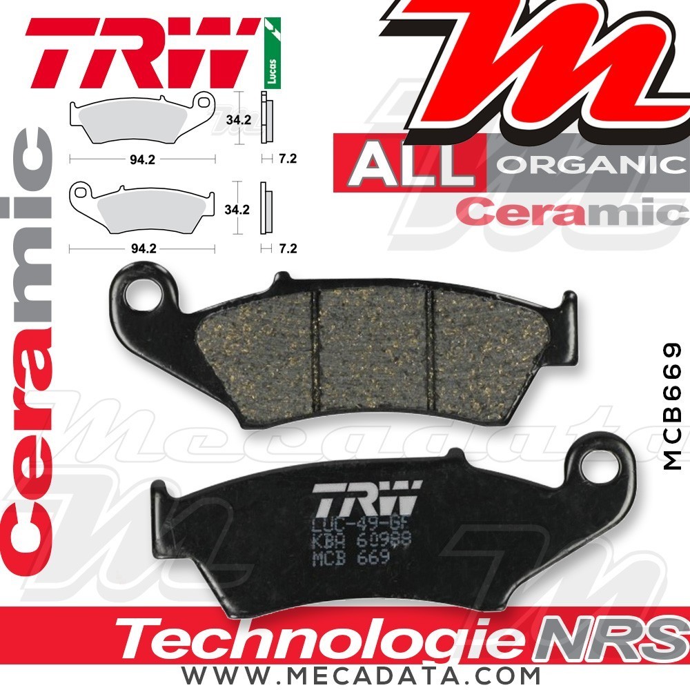 Plaquettes de frein Avant ~ Gas Gas EC 515 FSR 2010+ ~ TRW Lucas MCB 669 EC 