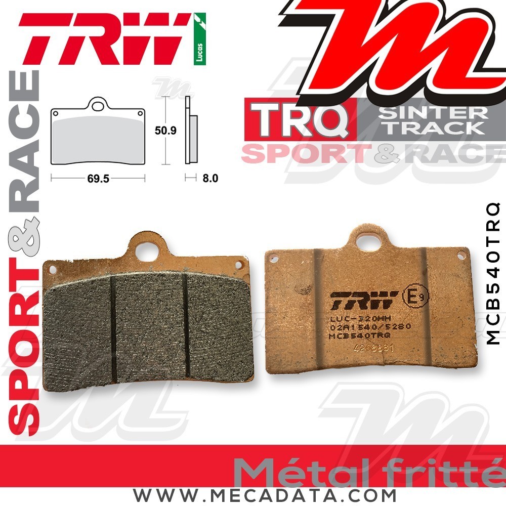 Plaquettes de frein Avant ~ Gas Gas SM 400 fse 2002+ ~ TRW Lucas MCB 540 TRQ