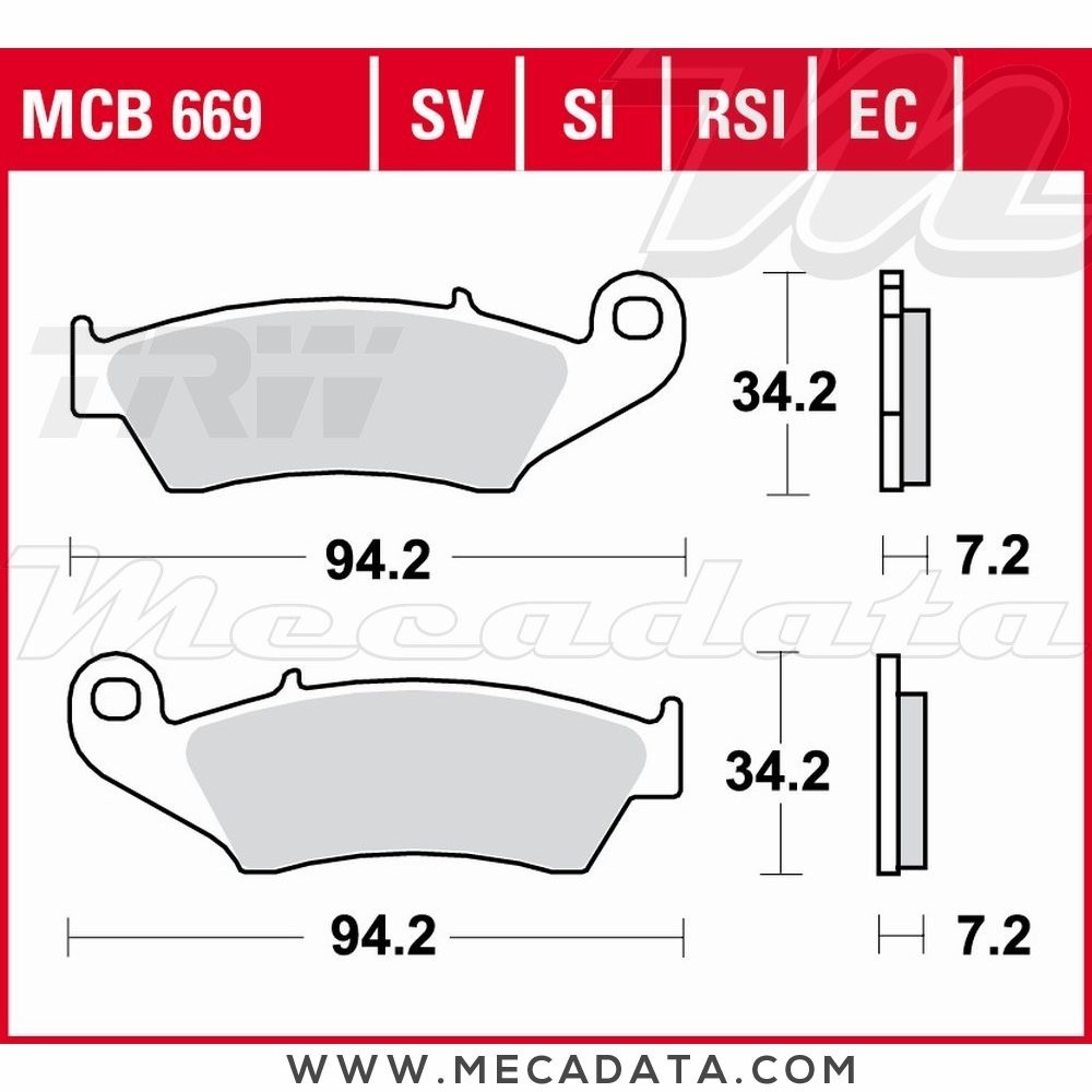 Plaquettes de frein Avant ~ Gas Gas EC 250 2010+ ~ TRW Lucas MCB 669 RSI 
