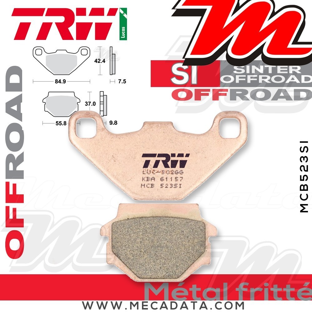 Plaquettes de frein Arrière ~ Gas Gas TT 125 1994 ~ TRW Lucas MCB 523 SI