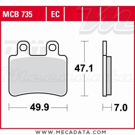 Plaquettes de frein Avant ~ Derbi 125 Boulevard BL 2003-2007 ~ TRW Lucas MCB 735