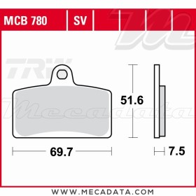 Plaquettes de frein Avant ~ Derbi GPR 125 4T RG 2009+ ~ TRW Lucas MCB 780