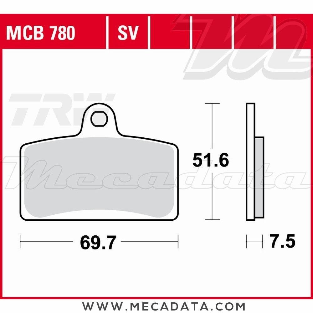 Plaquettes de frein Avant ~ Derbi GPR 125 4T RG 2009+ ~ TRW Lucas MCB 780 