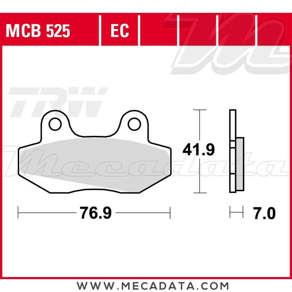 Plaquettes de frein Avant ~ Derbi GPR 50 R/Replica Pred 1997-2003 ~ TRW Lucas MCB 525 EC 
