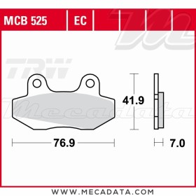 Plaquettes de frein Avant ~ Derbi GPR 50 R/Replica Pred 1997-2003 ~ TRW Lucas MCB 525