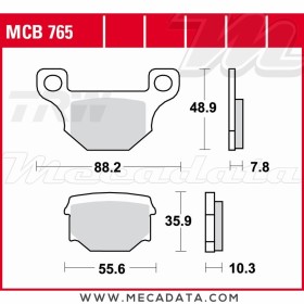 Plaquettes de frein Avant ~ Derbi 50 Atlantis 4T AL 2007-2009 ~ TRW Lucas MCB 765
