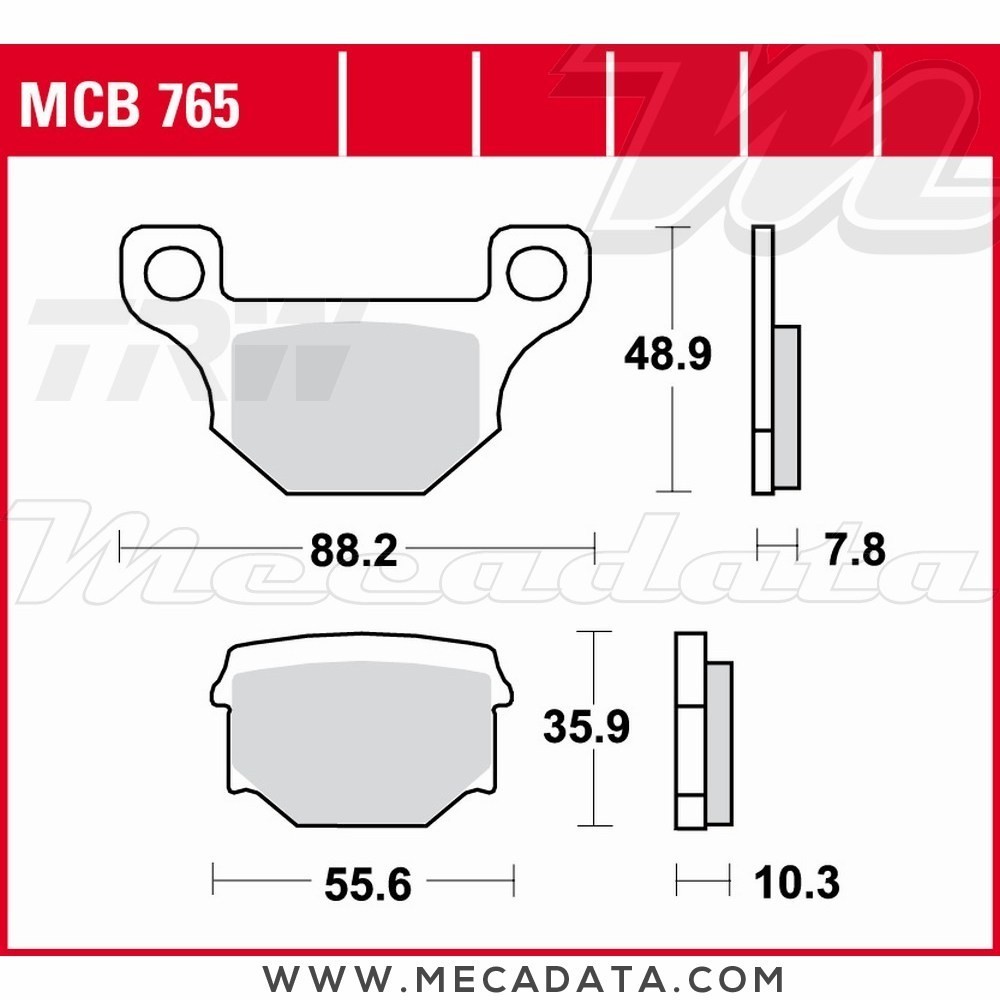 Plaquettes de frein Avant ~ Derbi 50 Atlantis 4T AL 2007-2009 ~ TRW Lucas MCB 765 