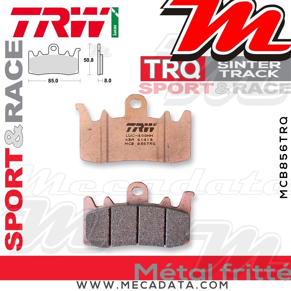 Plaquettes de frein Avant ~ Ducati 939 Hyperstrada 2016+ ~ TRW Lucas MCB 856 TRQ