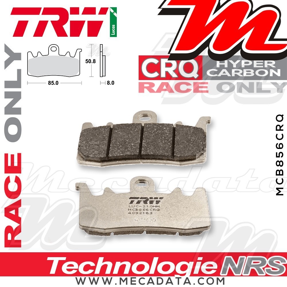 Plaquettes de frein Avant ~ Ducati 1200 Multistrada ABS 2015+ ~ TRW Lucas MCB 856 CRQ