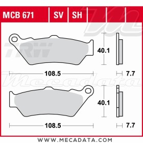Plaquettes de frein Avant ~ Ducati 620 Monster Dark M4 2005-2006 ~ TRW Lucas MCB 671