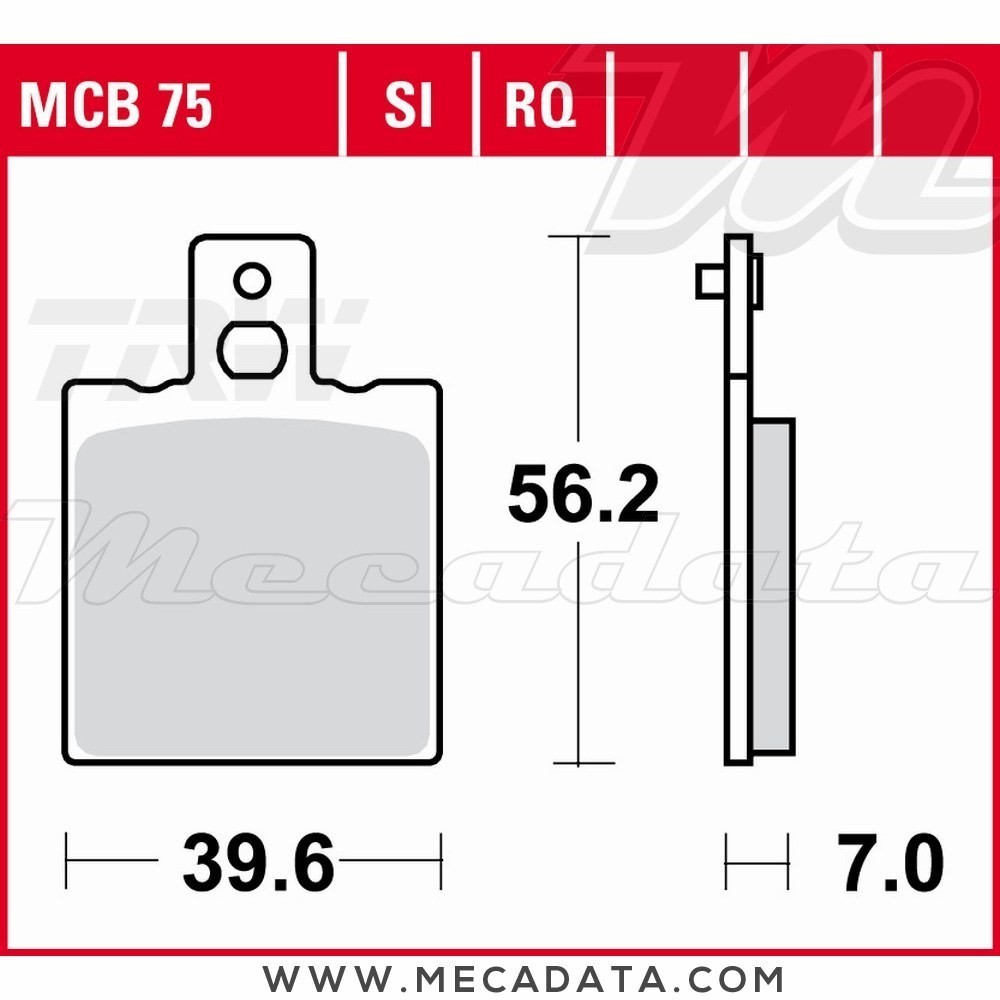 Plaquettes de frein Arrière ~ Ducati 620 Monster i.e., S i.e M4 2002-2004 ~ TRW Lucas MCB 75 RQ 