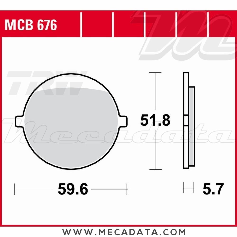 Plaquettes de frein Avant ~ Cagiva 125 Roadster 1995-1998 ~ TRW Lucas MCB 676 