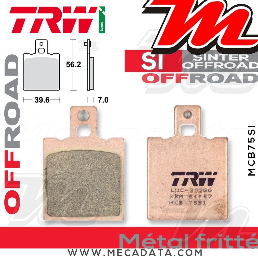 Plaquettes de frein Avant ~ Cagiva W 4 80 Pro Action 1994+ ~ TRW Lucas MCB 75 SI