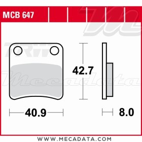 Plaquettes de frein Avant ~ Cagiva 50 City 4P 1992+ ~ TRW Lucas MCB 647