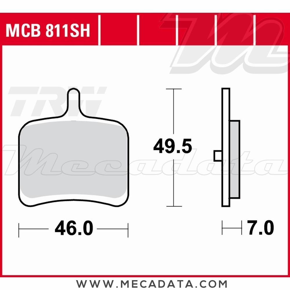 Plaquettes de frein Arrière ~ Buell 1125 R XB3 2008-2010 ~ TRW Lucas MCB 811 SH 