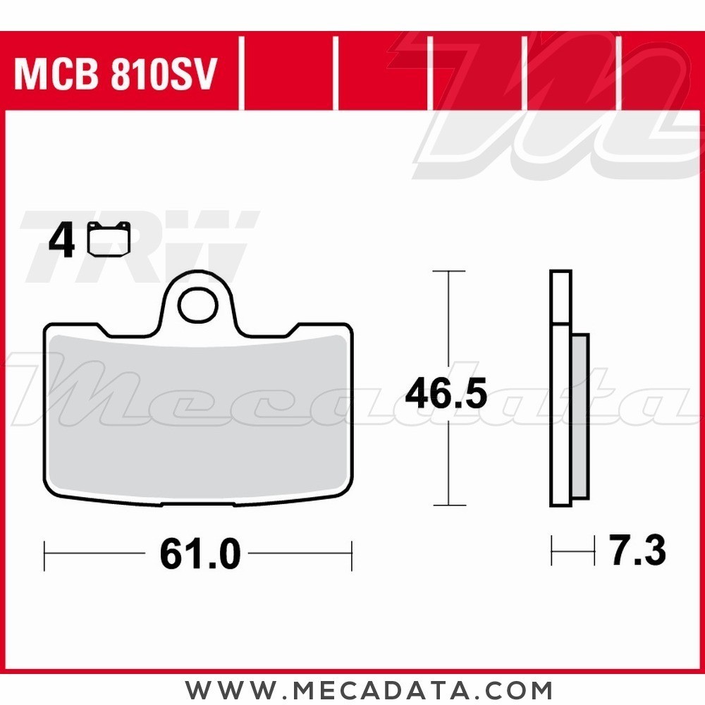 Plaquettes de frein Avant ~ Buell 1125 R XB3 2008-2010 ~ TRW Lucas MCB 810 SV 